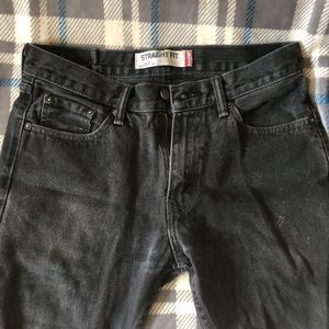 Faded Black worn denim Levi jeans